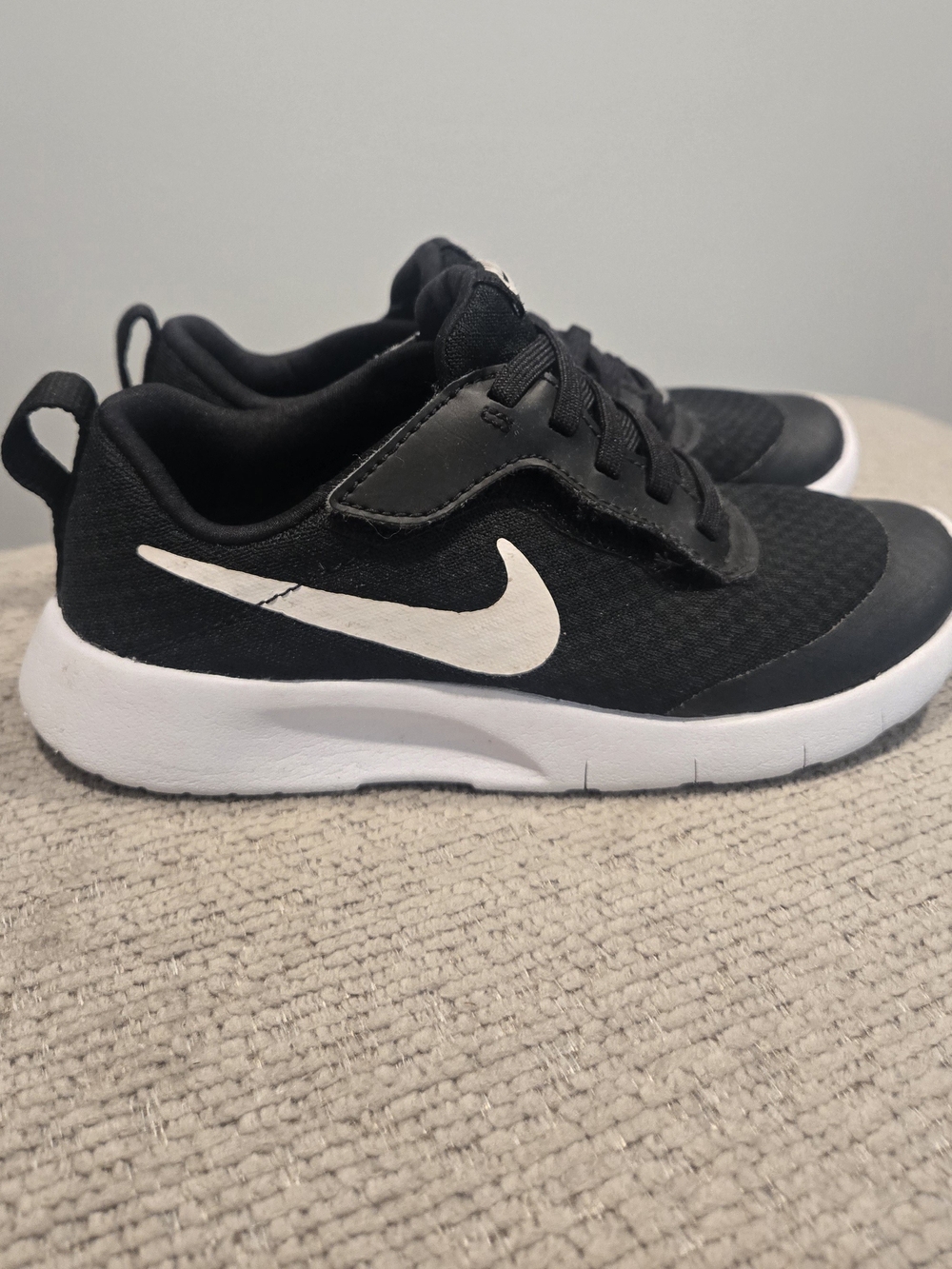 Nike Kids Black and White Logo Running Shoes